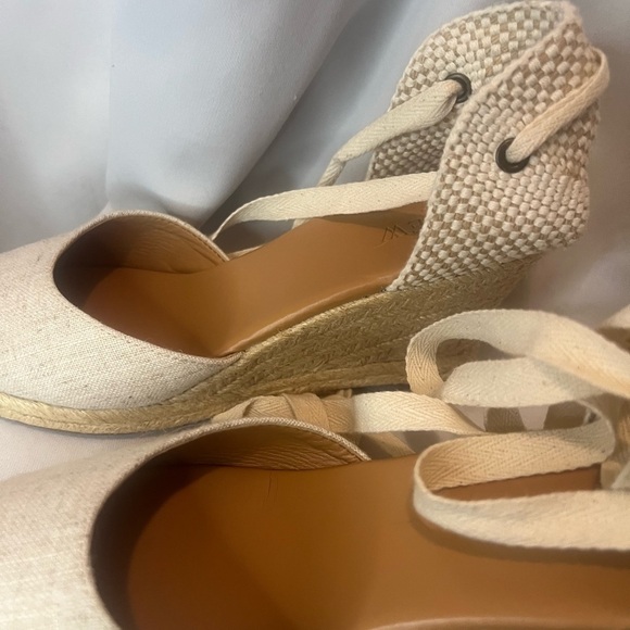 J. Crew Cream Espadrille Wedges with Ankle Ties - Picture 6 of 7